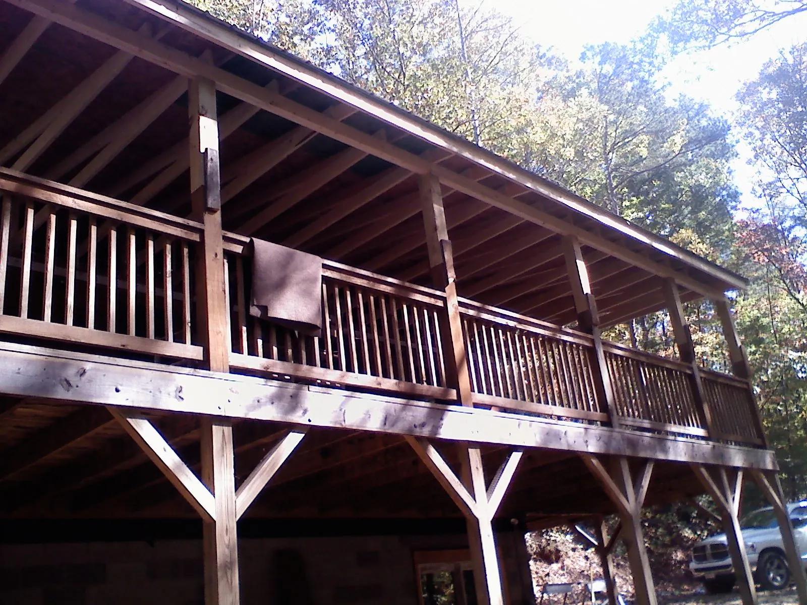 Timber framing under a new elevated porch and deck — Roof Leak Repair in Ringoes by Roofing Brothers